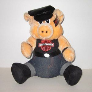 Harley Davidson Vtg 1993 Plush Motorcycle Bike Pig Stuffed Animal With Tag Nice!